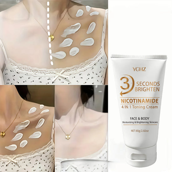 3-Second Quick Skin Tone Evens-Out Cream, 4-in-1 Skin Brightening and Moisturizing Cream, Deep Hydration, Refreshing and Non-Sticky, Contains Niacinamide and Vitamins C, E, Light Beige Skin Care Cream, Skin Care.