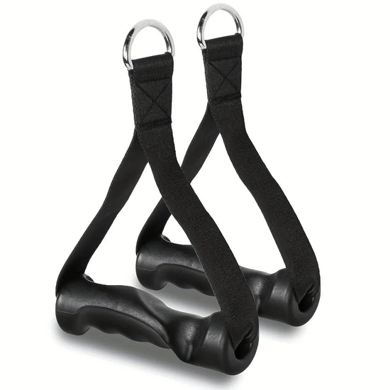 2 Pcs Ergonomic Exercise Handles, Resistance Band Handles Cable Machine Attachments for Gym Pulley Machine LAT Pulldown System.