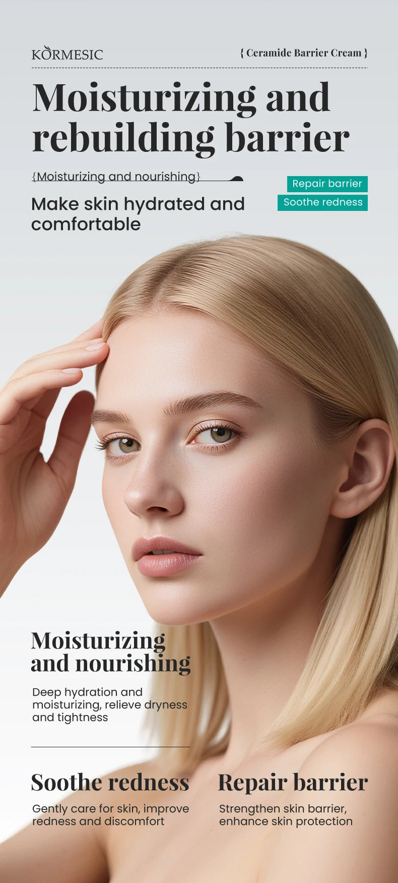 Ceramide Moisturizing Face Cream Skin Barrier Smoothing Firming Deep Nourishing Face Body  Beauty Skin Care Korean Cosmetics