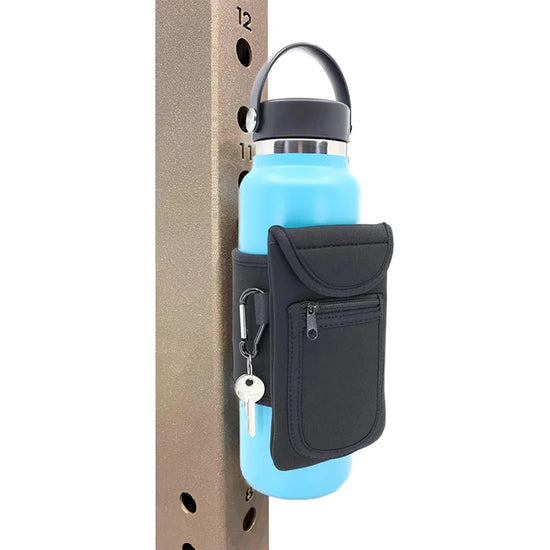 Magnetic Gym Bag - Water Bottle Holder with Large Pocket And Phone Holder Attachable to Any Gym Equipment Essential Accessory