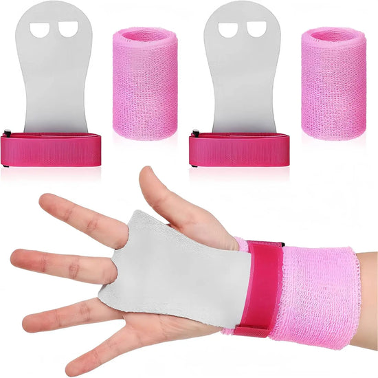 4 Pcs Gymnastics Grips djustable Elastic Wrist Straps Palm Protectors for Girls Kids Workout Equipment Training Accessories