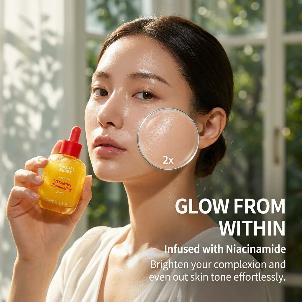 EQQUALBERRY Vitamin Skin Brightening essence, 4% Niacinamide +Vitamin E Skin Brightening Vitamin C, Korean skin care products