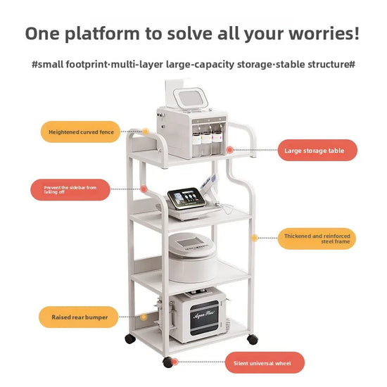 Beauty Equipment Cart Spa Trolley Mobile Salon Tool Cart Portable Cosmetic Instrument Cabinet Storage Utility Cart Storage Cart
