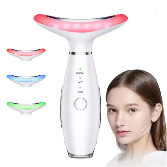 Multifunctional EMS Neck Facial Beauty Device with Neck Lifting Vibration LED Facial Massager Double Chin Remover Skin Care Tool