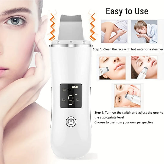 Electric beauty cleaning shovel, deep skincare pore cleaner, facial and nose blackhead remover, USB charging skincare tool
