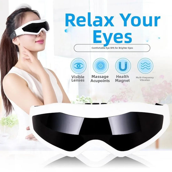 9 Modes Vibration Electric Eye Massager Magnetic Beads Eye Protection Eye Care Machine Adjustable Buckle Beauty Care